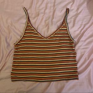American Eagle striped v neck crop top size L